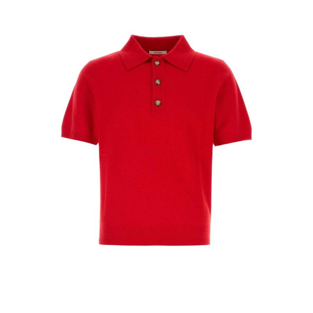 Entire Studios Men Red Wool Blend Polo Shirt